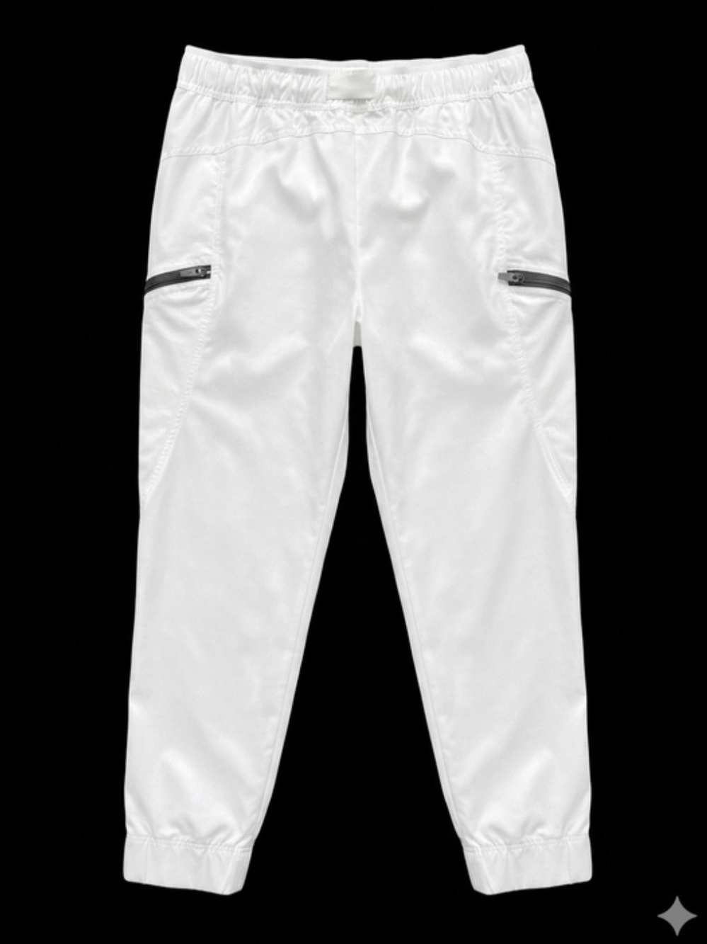 Free People White Track Joggers with Zip Pockets